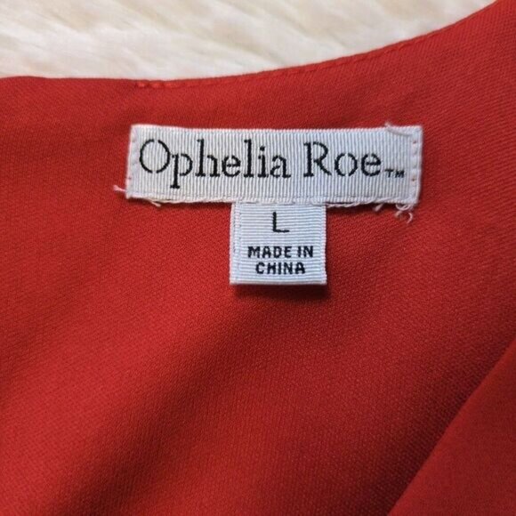 Ophelia Roe Women's Large Red Ivory Colorblock Sleeveless Shift Dress - Picture 7 of 11